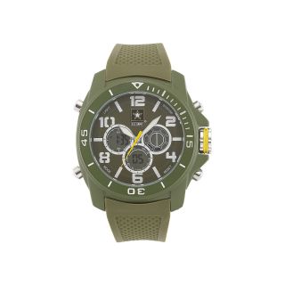 Wrist Armor C24 Mens US Army Rubber Strap Chronograph Watch