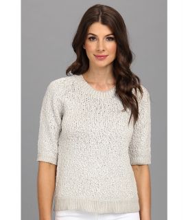 Rebecca Taylor S/S Foil Print Sweater Womens Sweater (Beige)