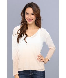525 america V Neck Dip Dye Top Womens Sweater (White)