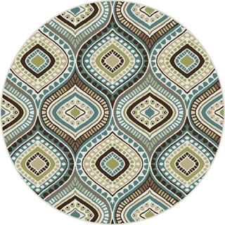 Caprice Blue Contemporary Area Rug (53 Round)