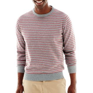 Cotton Crewneck Sweater, Gry Htr/barbdos Ch, Mens