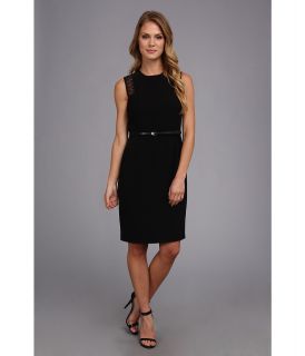 Calvin Klein Lux With Illusion Sleeve Detail Womens Dress (Black)