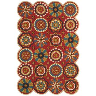 Lrn Home Dazzle Red Geometric Area Rug (5 X 8)