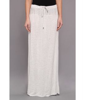 TWO by Vince Camuto Parallel Lines Drawstring Maxi Skirt Womens Skirt (Gray)