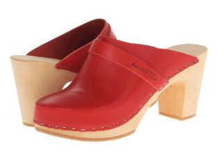 Swedish Hasbeens Slip In Womens Clog Shoes (Red)