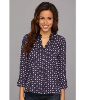 KUT from the Kloth Andrea Print Top Womens Blouse (Navy)