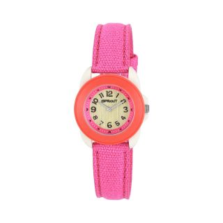 Sprout Eco Friendly Womens Bamboo Orange & Hot Pink Strap Watch, Orange/Pink