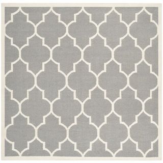 Safavieh Hand woven Moroccan Dhurrie Grey Wool Rug (6 Square)