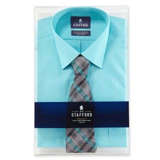 Stafford Easy Care Dress Shirt & Tie Boxed Set, Rain Forest, Mens