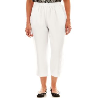 Cabin Creek Cropped Pants   Plus, White, Womens