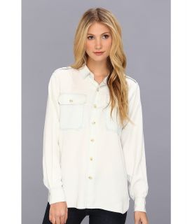 Joes Jeans Military Shirt Womens Long Sleeve Button Up (White)