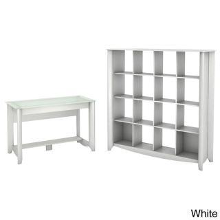 Aero Writing Desk And 16 cube Bookcase/room Divider Set