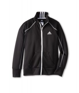 adidas Kids Game Day Knit Jacket Girls Coat (Black)