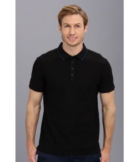 Elie Tahari Fraser Knit Mens Short Sleeve Pullover (Black)