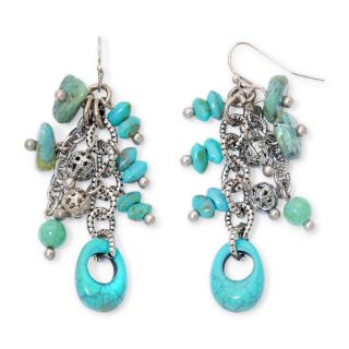 Aris by Treska Simulated Turquoise Dangle Earrings, Blue
