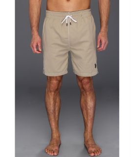 U.S. Polo Assn 7 Classic Solid Small Pony Mens Swimwear (Taupe)