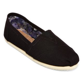 OLSENBOYE Betti Casual Canvas Slip Ons, Black, Womens