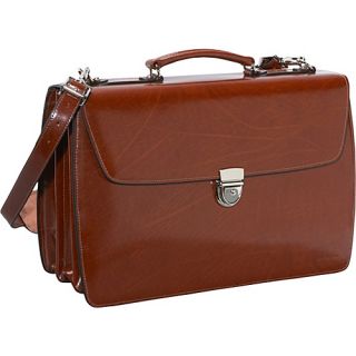 Elements Collection Triple Gusset Flapover Laptop Leather Briefcase