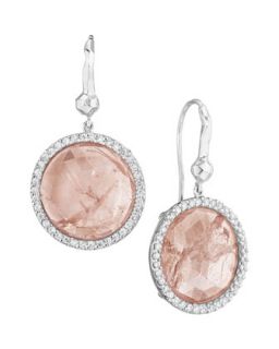 Pink Gray Sapphire & Diamond Dangle Earrings