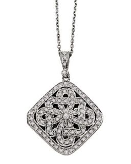 14K Diamond Pave Locket Necklace