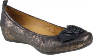 Womens Earthies Rubio   Gold Multi Printed Suede Flats