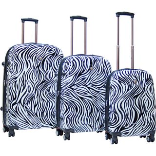Montego Bay 3 Piece Hardside Spinner Set Zebra   CalPak Hardside Luggage
