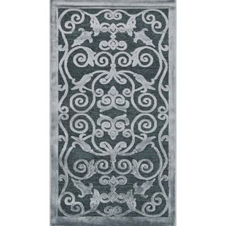 Madison Ash Grey Floral Chenille Rug (23 X 39)