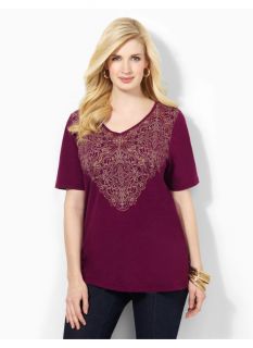 Catherines Plus Size Imperial Tee   Womens Size 0X, Plumberry