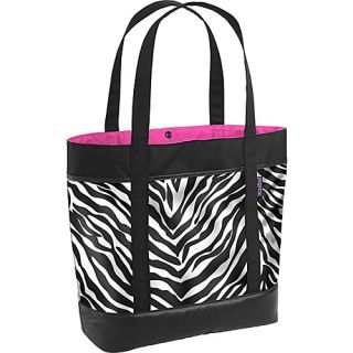 Jansport Emma 15 Laptop Tote   Black/White/Fluorscent Pink Miss Zebra