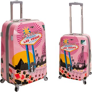 Vegas 2   2 Piece Hardside Luggage Set Pink Vegas   Rockland Lu