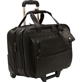 Columbian Leather Wheeled Rolling Case Black   FranklinCov