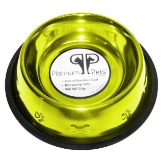 Platinum Pets Stainless Steel Embossed Non Tip Dog Bowl   Corona Lime (4 Cup)