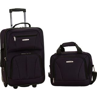 Rio 2 Piece Carry On Luggage Set Purple   Rockland Luggage Lugg