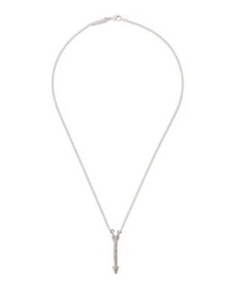 Pave Arrow Pendant Necklace, White Gold
