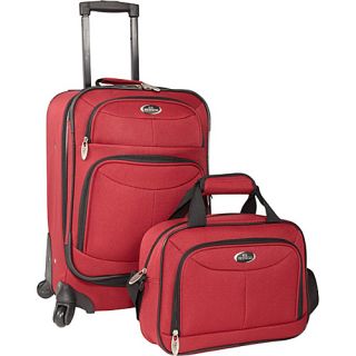 Fashion 2 Piece Carry on Spinner Set Maroon   U.S. Traveler Luggag