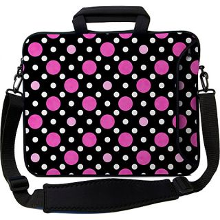 13 Executive Laptop Sleeve Polka Dots Back with Pink & White