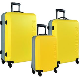 Ahoy 3 Piece Hardside Luggage Set Yellow/Silver   Nautica Hardside Lugga