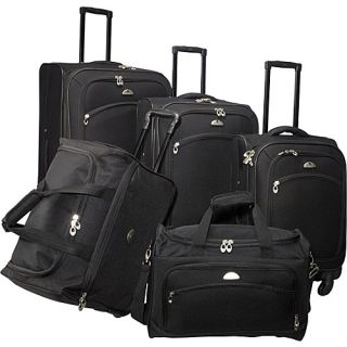 South West Collection 5 Piece Luggage Set Black   American Flyer