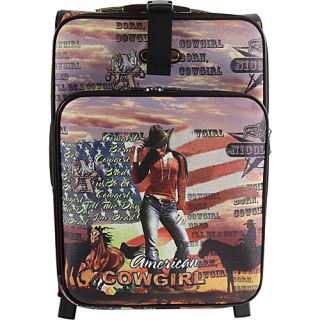 Cleo 22 Inch Rolling Expandable Carry On Print Collection Cowgirl Fla