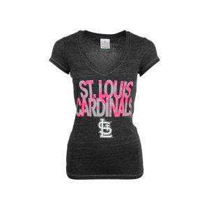St. Louis Cardinals 5th & Ocean MLB Womens Pink Flock T Shirt
