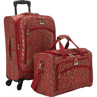 Budapest 2 Piece Spinner Luggage Set EXCLUSIVE Metalic Red   Amer