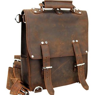 Tall Cowhide Full Leather Backpack Brief Vintage Brown   Vagab