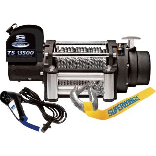 Tiger Shark 12 Volt DC Winch with Remote   13,500 Lb. Capacity, 5.3 HP, Model