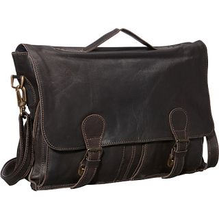 Soft Leather Laptop Brief Black   Sharo Leather Bags Non Whee