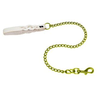 Platinum Pets Stainless Steel Coated No Bite Short Chain Leash with Genuine