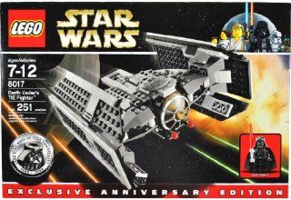 Lego Year 2009 Star Wars Classic Movie Series Exclusive Anniversary Edition Vehicle Set # 8017   Darth Vader's Tie Fighter with Flick Firing Missiles and Darth Vader's Minifigure with Red Lightsaber (Total Pieces 251) Toys & Games