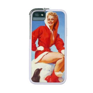 Vintage Retro Gil Elvgren Christmas Pin UP Girl Case For iPhone 5/5S