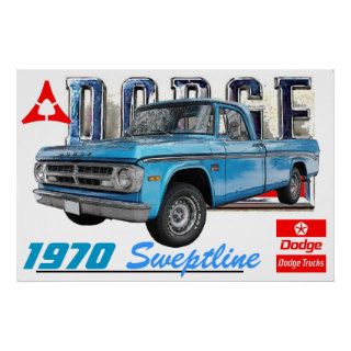 1970 Dodge Sweptline D100 pickup truck Print