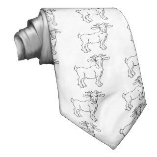 Stylised goat illustration neck tie