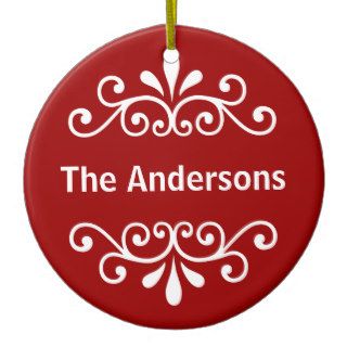 Personalized Name Christmas Ornament in Red